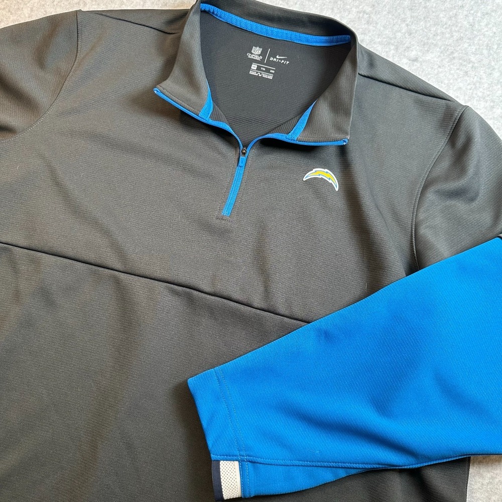 Nike Los Angeles Chargers 1/4 Zip Pullover Mens 2XL Dri-FIT NFL CW3309-060 Black